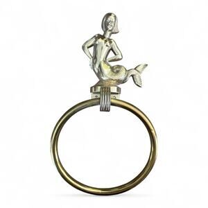 Vtg Hall Mack Mermaid Towel Ring Wall Mount Bathroom Kitsch Hollywood Regency